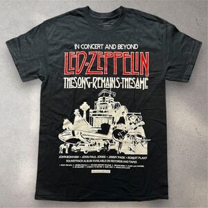 Led Zeppelin The Song Remains The Same Black Graphic T-Shirt Mens Medium Cotton